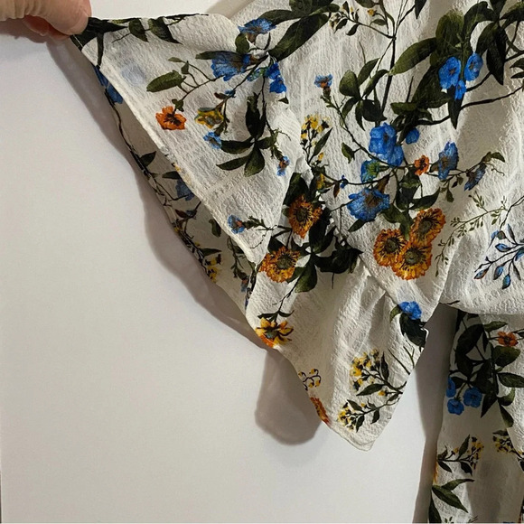 Tamara H women’s blue floral fairycore bohemian blouse - Picture 3 of 10